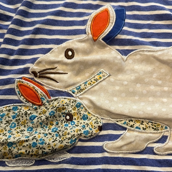 Kids Blue Striped Tee with Rabbit Design - Picture 9 of 9
